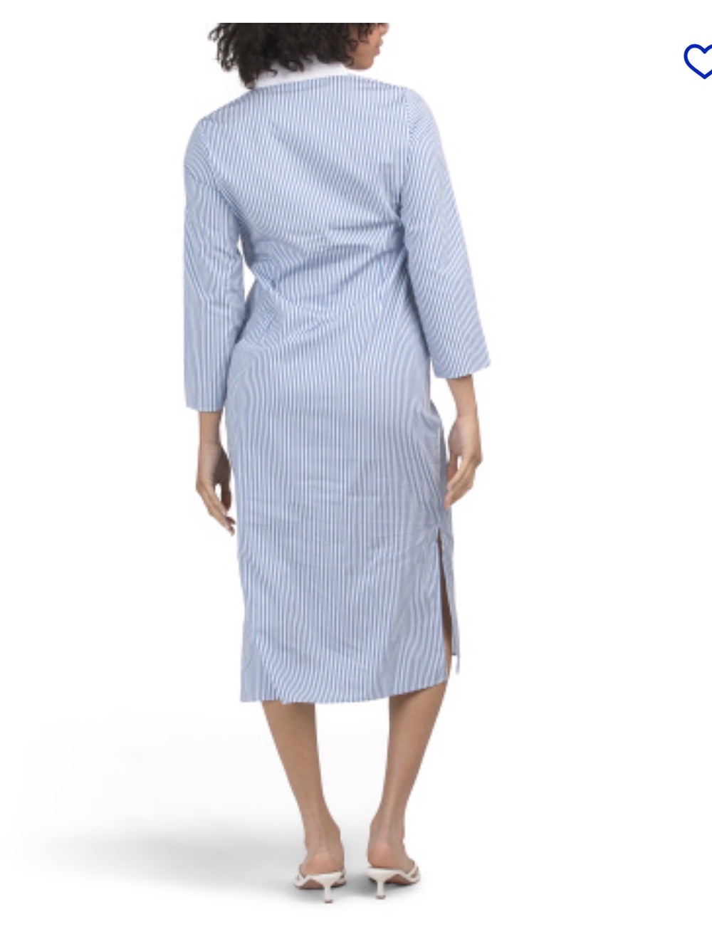 NWT Sail to Sable Seersucker Long Sleeve Caftan Dress Blue White Stripe M $188 - Picture 5 of 5